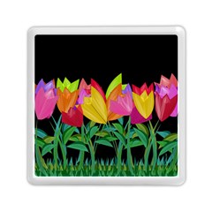Tulips Memory Card Reader (square)  by ValentinaDesign