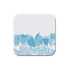 Tulips Rubber Square Coaster (4 Pack)  by ValentinaDesign