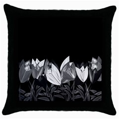 Tulips Throw Pillow Case (Black)