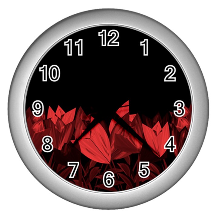 Tulips Wall Clocks (Silver) 