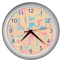 Abstract art Wall Clocks (Silver) 