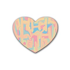 Abstract art Rubber Coaster (Heart) 