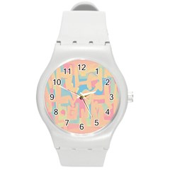Abstract art Round Plastic Sport Watch (M)