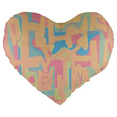 Abstract art Large 19  Premium Heart Shape Cushions