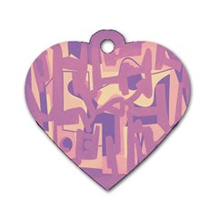 Abstract Art Dog Tag Heart (one Side) by ValentinaDesign