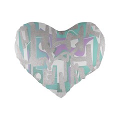 Abstract Art Standard 16  Premium Flano Heart Shape Cushions by ValentinaDesign