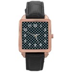 Pattern Rose Gold Leather Watch  Front