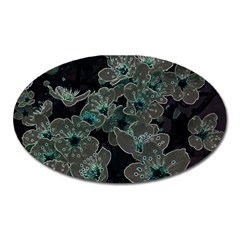 Glowing Flowers In The Dark C Oval Magnet