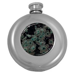 Glowing Flowers In The Dark C Round Hip Flask (5 oz)