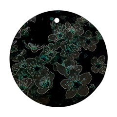 Glowing Flowers In The Dark C Round Ornament (Two Sides)