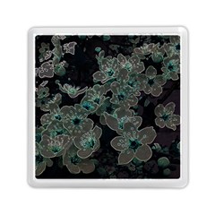 Glowing Flowers In The Dark C Memory Card Reader (Square) 