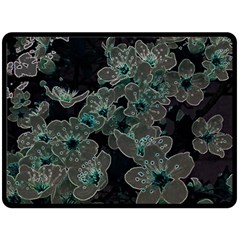 Glowing Flowers In The Dark C Double Sided Fleece Blanket (Large) 