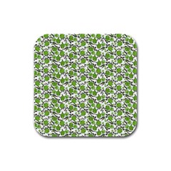 Roses Pattern Rubber Square Coaster (4 Pack)  by Valentinaart