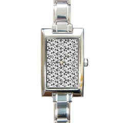 Roses pattern Rectangle Italian Charm Watch