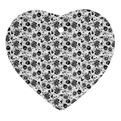 Roses pattern Heart Ornament (Two Sides)