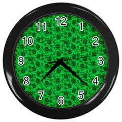 Roses pattern Wall Clocks (Black)