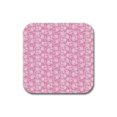 Roses Pattern Rubber Coaster (square)  by Valentinaart