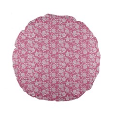 Roses Pattern Standard 15  Premium Flano Round Cushions by Valentinaart