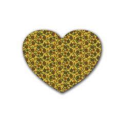 Roses Pattern Rubber Coaster (heart) 