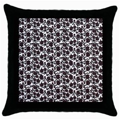 Roses Pattern Throw Pillow Case (black) by Valentinaart