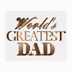 World s Greatest Dad Gold Look Text Elegant Typography Small Glasses Cloth (2-side) by yoursparklingshop