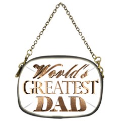 World s Greatest Dad Gold Look Text Elegant Typography Chain Purses (two Sides)  by yoursparklingshop