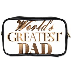 World s Greatest Dad Gold Look Text Elegant Typography Toiletries Bags by yoursparklingshop