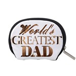 World s Greatest Dad Gold Look Text Elegant Typography Accessory Pouches (Small)  Back