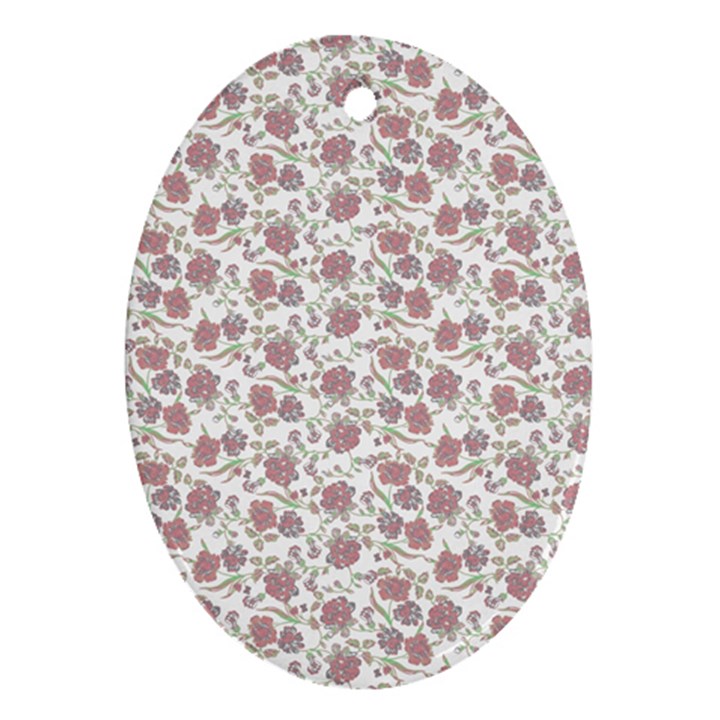 Roses pattern Oval Ornament (Two Sides)