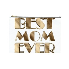 Best Mom Ever Gold Look Elegant Typography Cosmetic Bag (Large) 