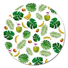 Tropical Pattern Magnet 5  (round) by Valentinaart