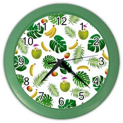 Tropical Pattern Color Wall Clocks by Valentinaart