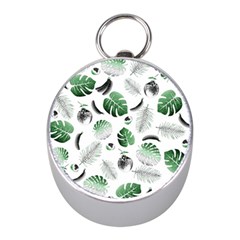 Tropical Pattern Mini Silver Compasses by Valentinaart