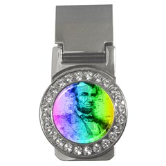 Abraham Lincoln Portrait Rainbow Colors Typography Money Clips (cz)  by yoursparklingshop