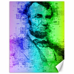 Abraham Lincoln Portrait Rainbow Colors Typography Canvas 12  X 16   by yoursparklingshop