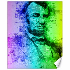 Abraham Lincoln Portrait Rainbow Colors Typography Canvas 16  X 20   by yoursparklingshop