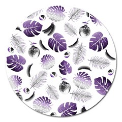 Tropical Pattern Magnet 5  (round) by Valentinaart