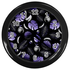 Tropical pattern Wall Clocks (Black)