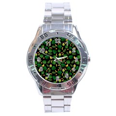 Tropical Pattern Stainless Steel Analogue Watch by Valentinaart