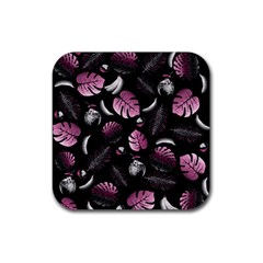 Tropical Pattern Rubber Coaster (square)  by Valentinaart