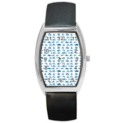 Fish Pattern Barrel Style Metal Watch by ValentinaDesign