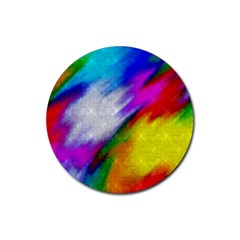 Rainbow Colors              Rubber Coaster (round) by LalyLauraFLM