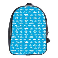 Fish Pattern School Bags (xl)  by ValentinaDesign