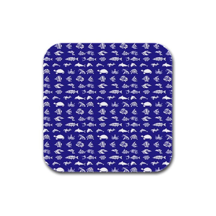 Fish pattern Rubber Square Coaster (4 pack) 