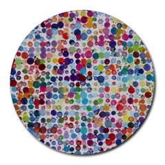 Colorful Splatters               Round Mousepad by LalyLauraFLM