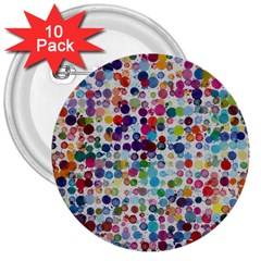 Colorful Splatters               3  Button (10 Pack) by LalyLauraFLM