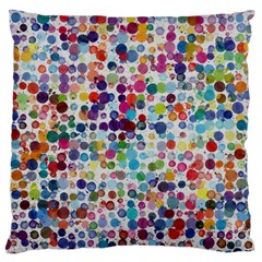 Colorful Splatters         Large Flano Cushion Case (two Sides) by LalyLauraFLM