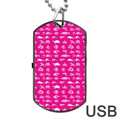 Fish Pattern Dog Tag Usb Flash (two Sides) by ValentinaDesign