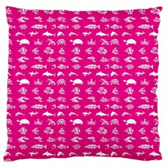 Fish Pattern Large Flano Cushion Case (one Side) by ValentinaDesign