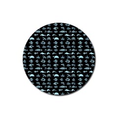 Fish Pattern Rubber Coaster (round)  by ValentinaDesign